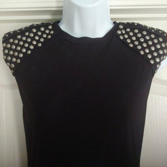 (NUDE) Clothing Italy Black Studded Grunge Rocker Goth Vampy Moody EU 38 Top - Picture 3 of 11